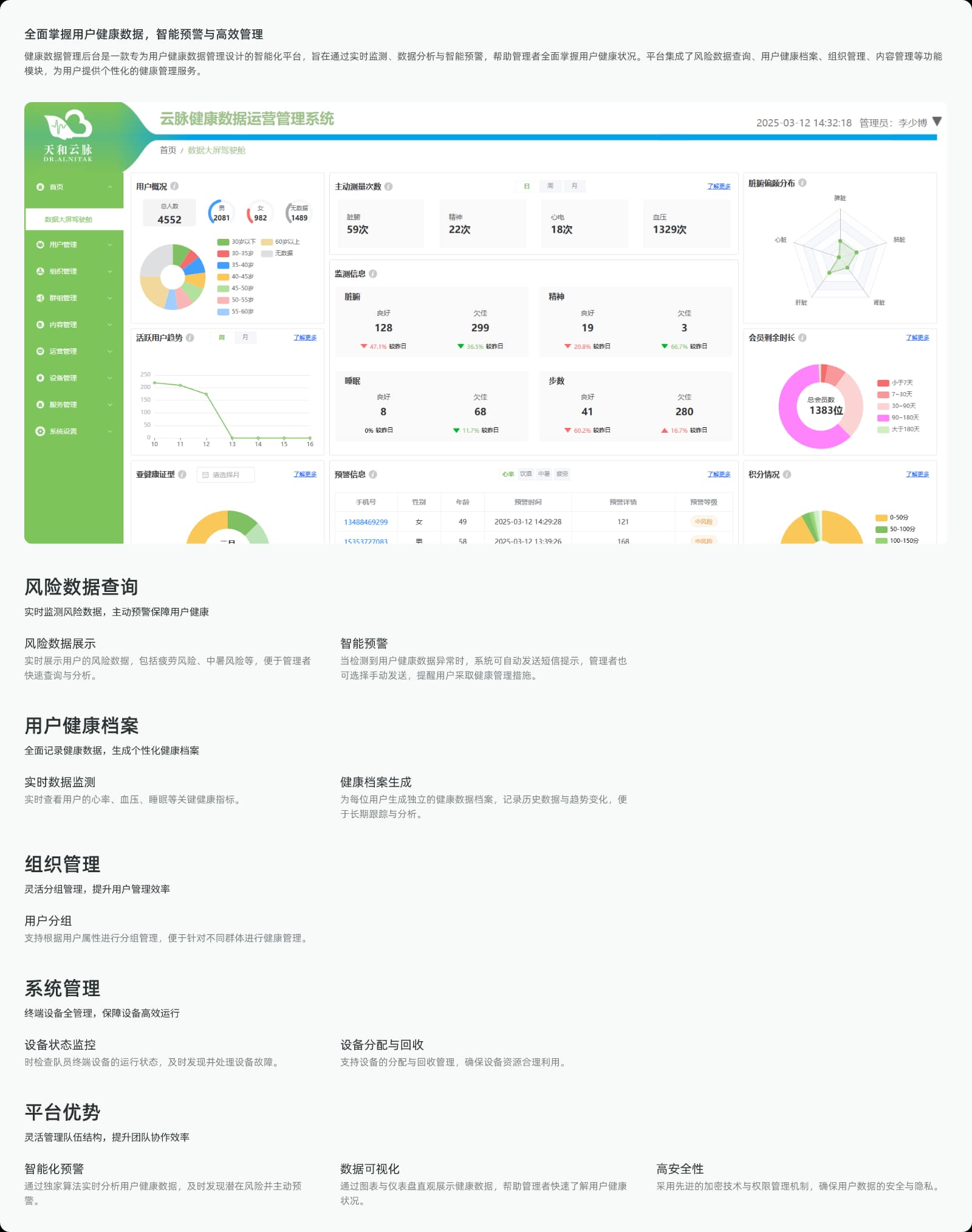 健康数据管理后台